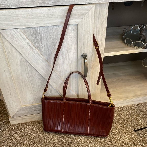 Vintage CEM Brown Leather 80's/90's Shoulder Handled Crossbody Handbag - Picture 9 of 14